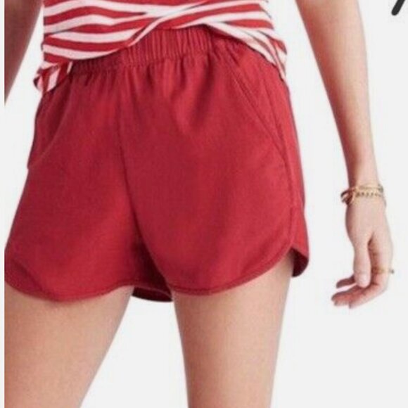 Madewell Pants - Madewell Red Pull-on Shorts